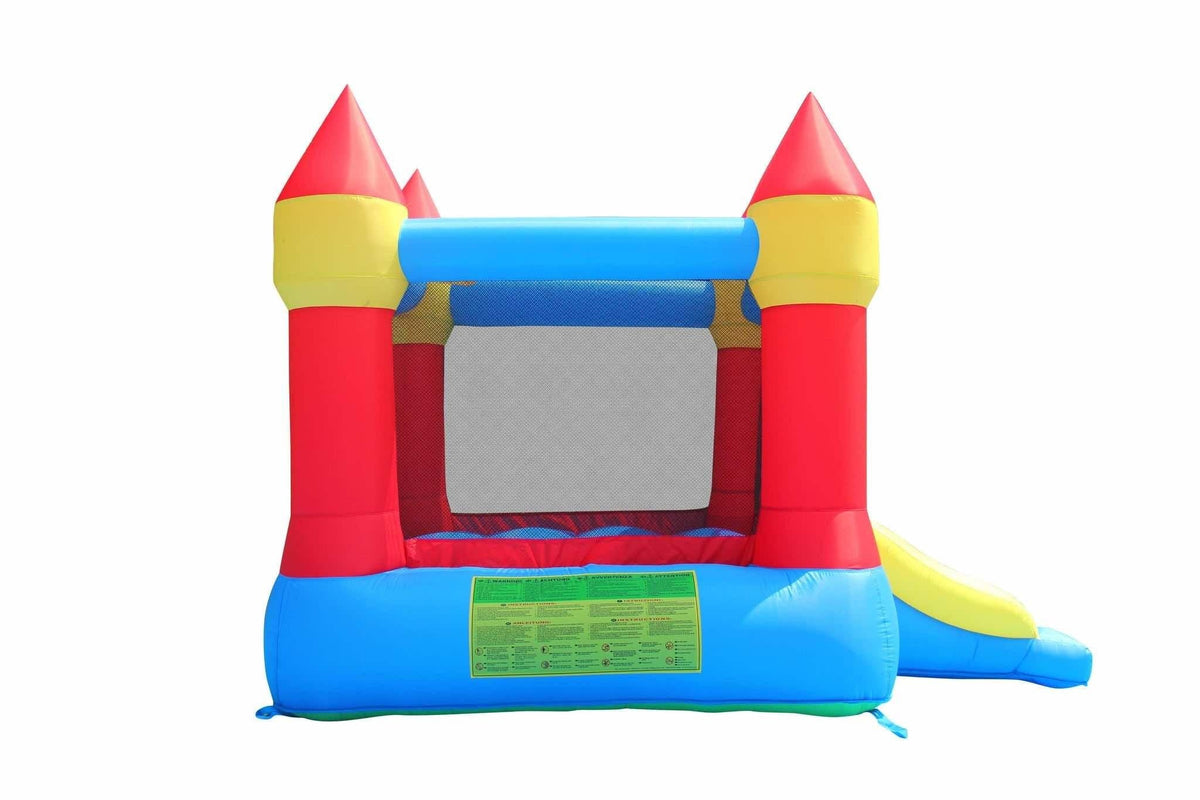 HAPPY HOP BOUNCY CASTLE WITH SLIDE AND HOOP - Too Fast Rentals